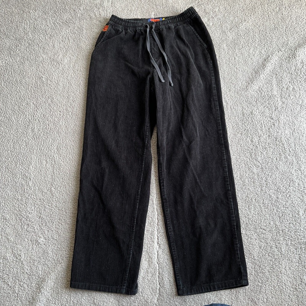 Empyre Jogger Drawstring Pants Womens Small Black Chunky Corduroy Skater Relaxed